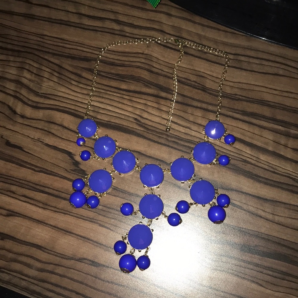 Royal blue bubble necklace